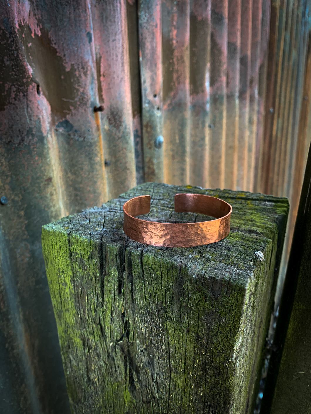 Hammered copper cuff